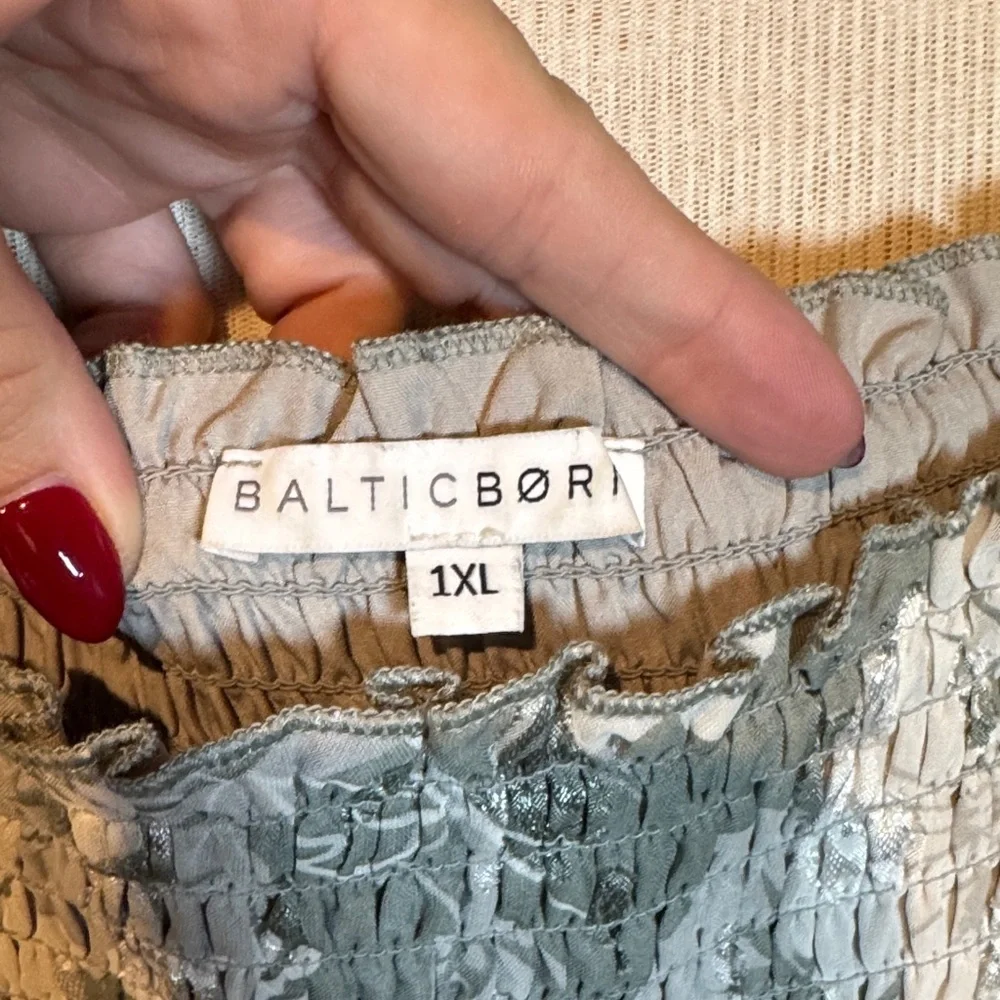 Baltic Born Floral Midi Dress in Gray green and White - Picture 2 of 7